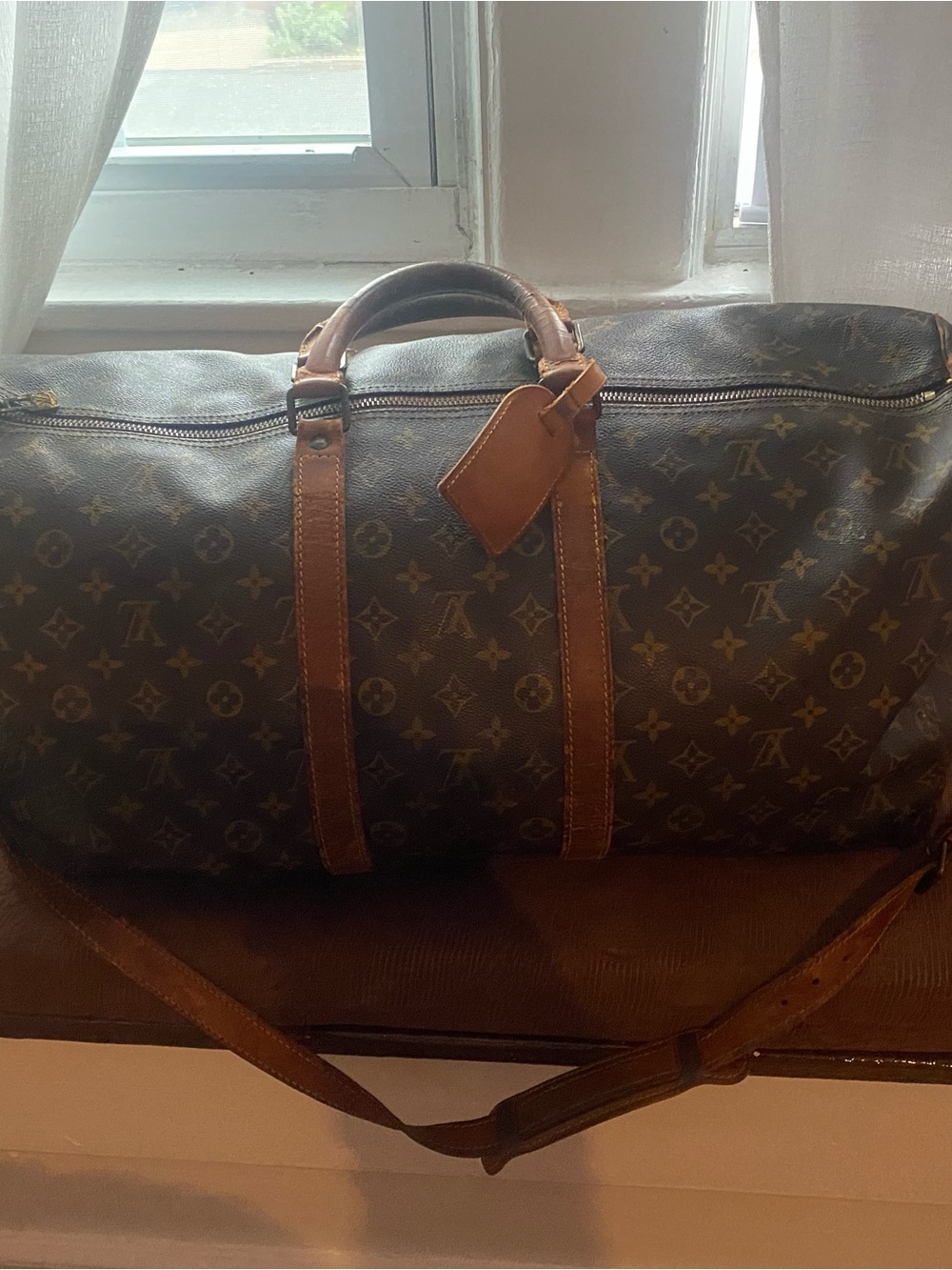 Louis Vuitton Monogram Canvas Duffel in Brown with Tan Trim